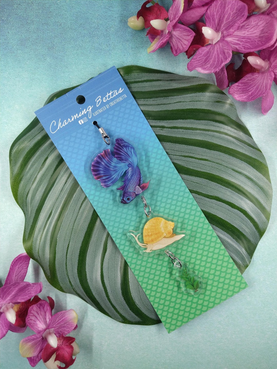 Dangling Charm, Acrylic Charm, Connecting Charm, Fish Tank Decor, Desk