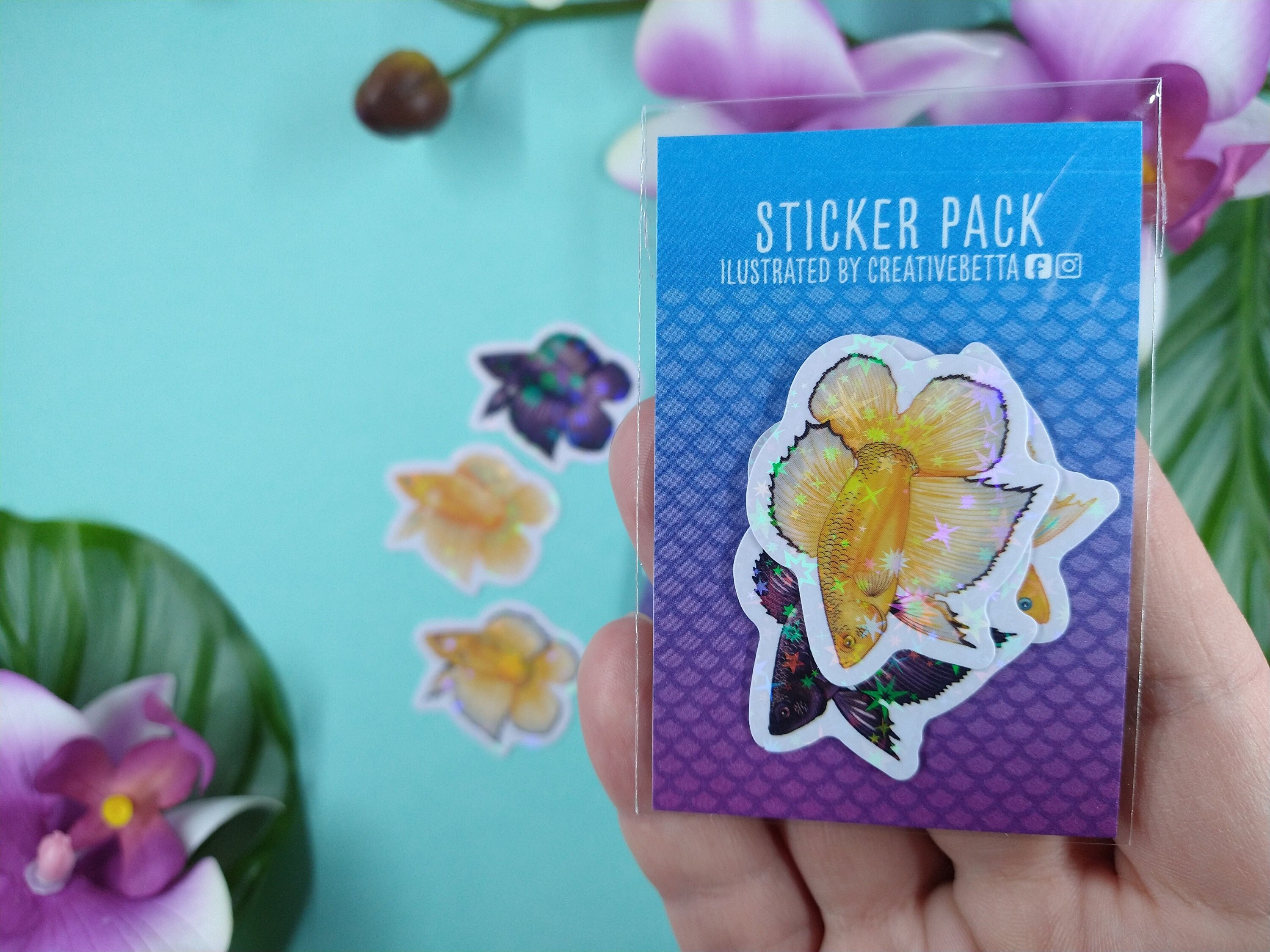Waterproof Sticker Betta Lover Holographic Sticker Gift for Betta Fish Lover 1.5in Rainbow Holographic Vinyl Betta Fish Sticker Pack Waterproof Sticker Betta Lover Holographic Sticker Gift for Betta Fish Lover 1.5in Rainbow Holographic Vinyl Betta Fish Sticker Pack