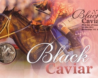 PNC / FDC 2013 Black Caviar Stamp and Coin Cover Australia RAM AUD1.00 Uncirculated Commemorative Coin