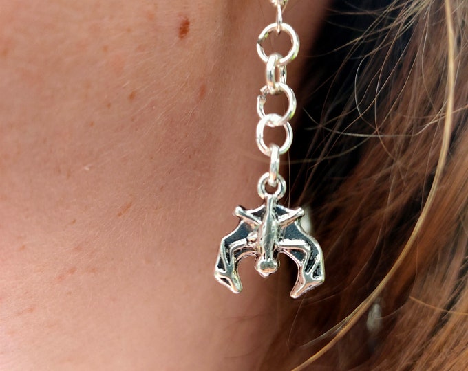Halloween Hanging Bat Earrings