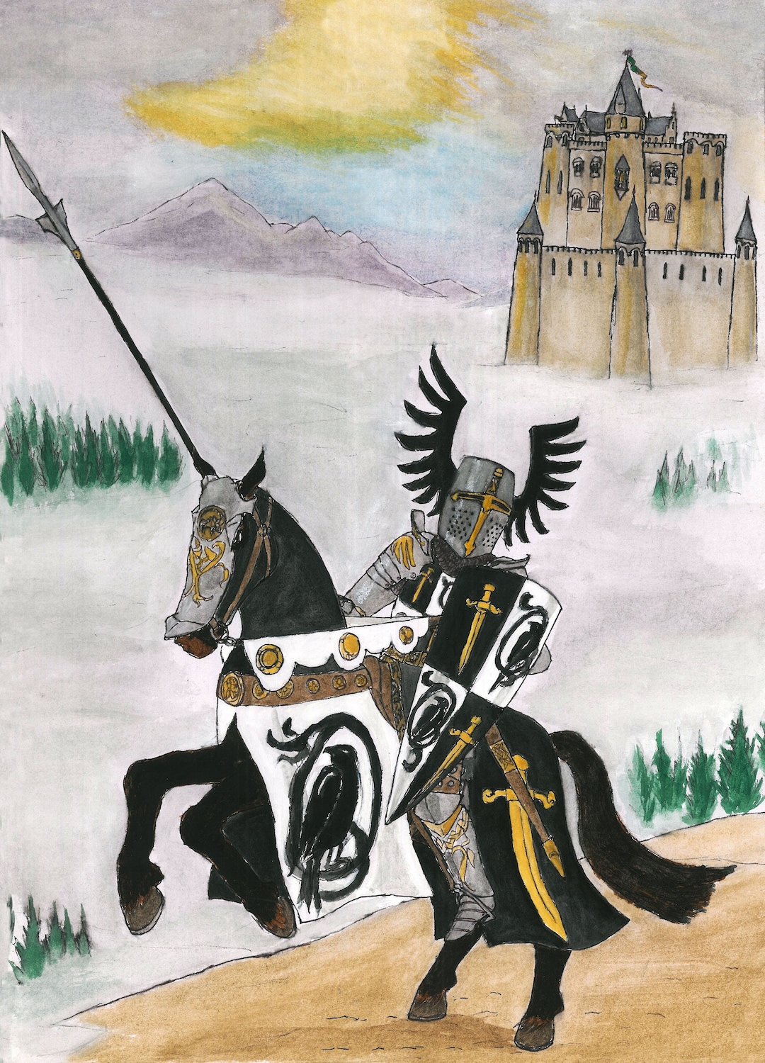 Knight and Castle - Etsy