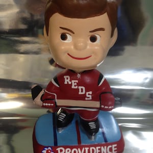 rare Providence Reds AHL bobblehead by Catman&#39;s Canada hand painted classic bobbing head 1970s edition few ever Made!