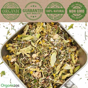 ANTI STRESS TEA - 19 organic relaxing & calming herbs - herbal sleep + relax support tea - Special Recipe Formula and premium quality tea