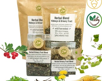 Natural Organic Herbal Mixture Tea Blend "KIDNEY" of 6 Beneficial Herbs. Natural Wild Harvested & Handmade