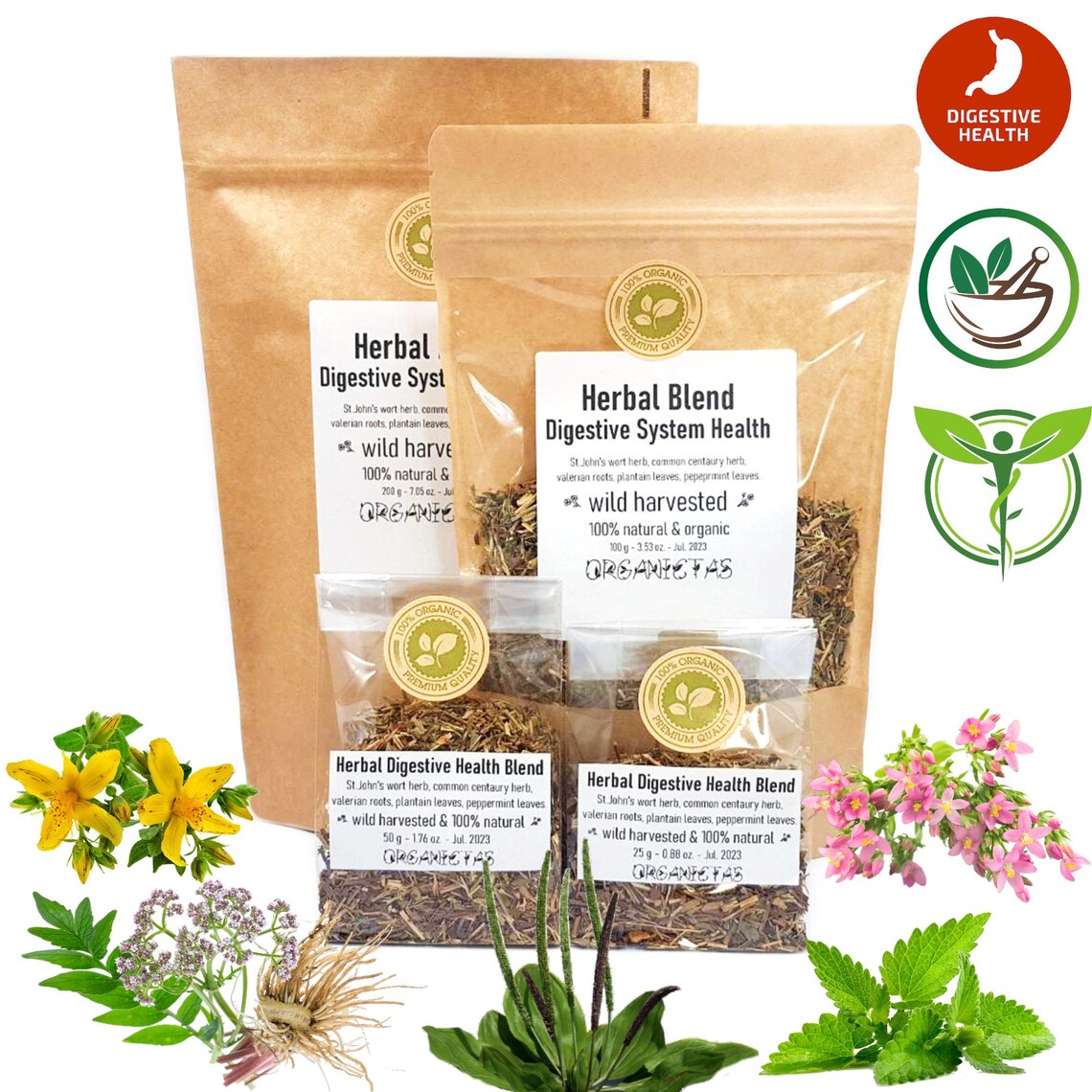 Herbal Digestion Blend Tea With 5 Selected Herbs for Digestive Etsy UK
