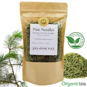 Organic Pine Needles 100g/3.53oz. Wild Picked Scots Scotch White Pine (Pinus sylvestris) for Pine Needle Tea Premium Quality Wildharvested