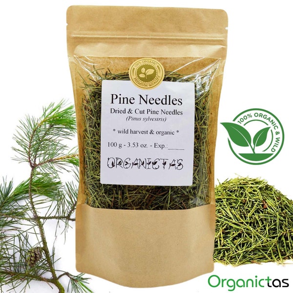 Organic Pine Needles 100g/3.53oz. Wild Picked Scots Scotch White Pine (Pinus sylvestris) for Pine Needle Tea Premium Quality Wildharvested