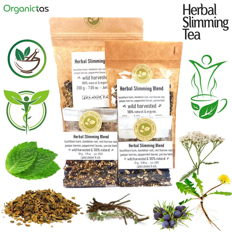 Herbal Slimming Tea Blend 6 Herbs for Weight Loss Etsy