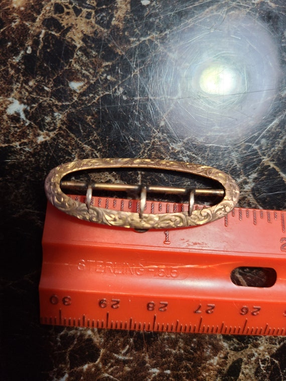 Antique Victorian 10k Gold Ornately Engraved Oval… - image 6