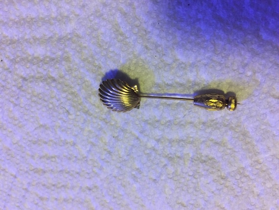 Antique 14k Gold Sea Shell Hat Stick Pin