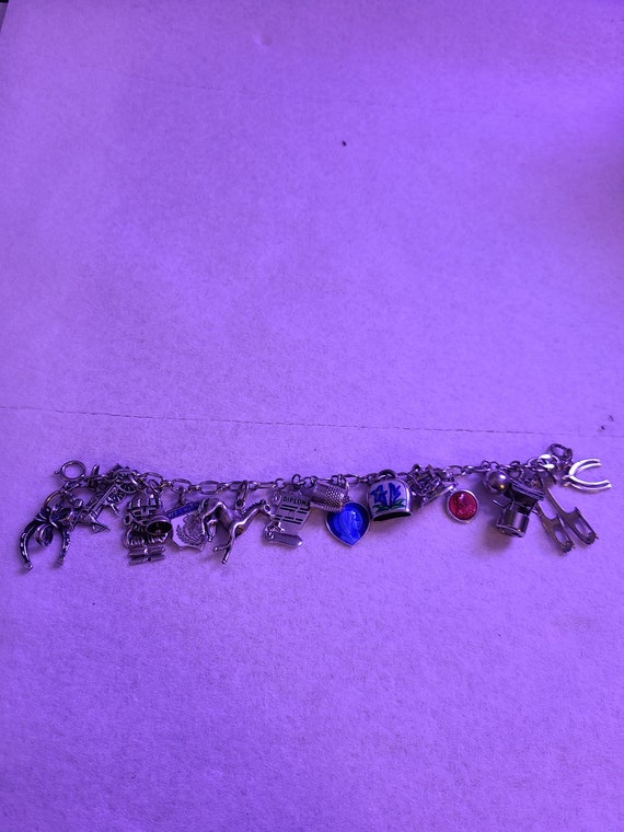 Vintage 1940s-1950s Silver Charm Bracelet