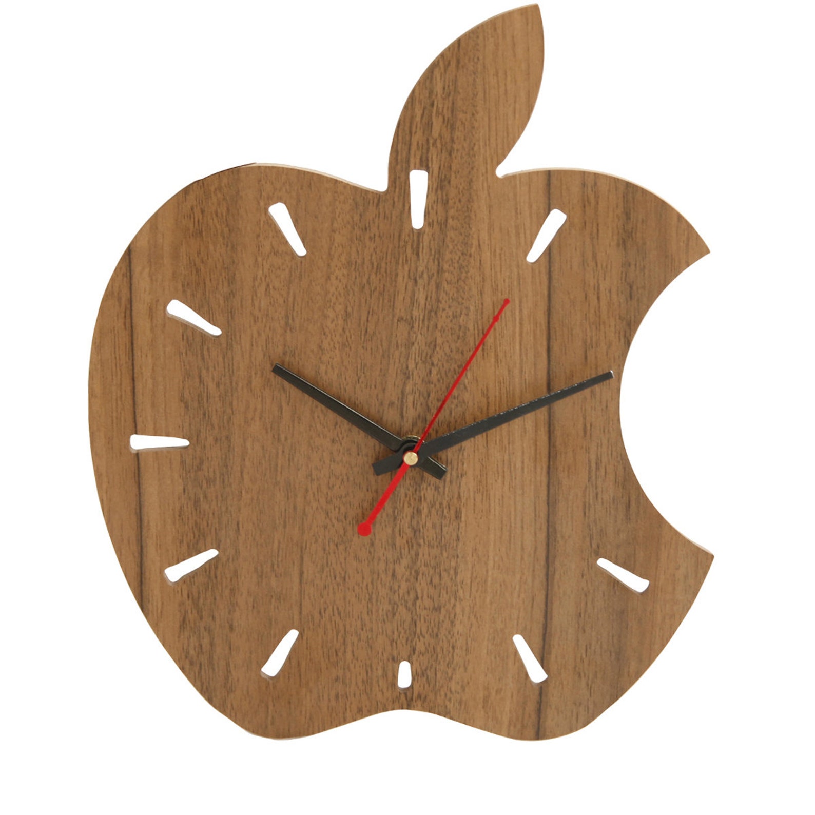 New Design Apple Wooden Wall Clock Wood Watch Clocks Home Etsy