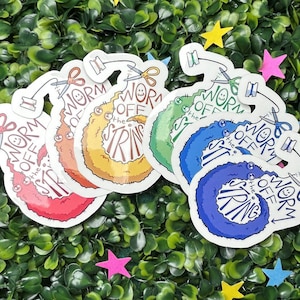 Worm ‘Off’ The String Glossy Vinyl Stickers