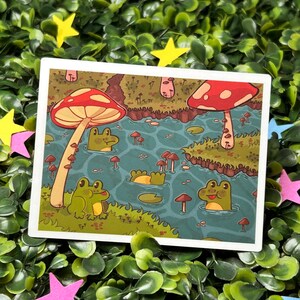 Mini autocollant brillant Froggie Swamp Impression artistique