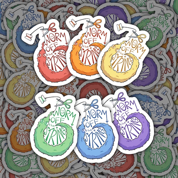 Worm off the String Glossy Vinyl Stickers - Etsy