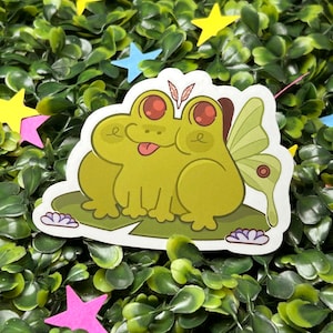 Sticker vinyle brillant grenouille mite