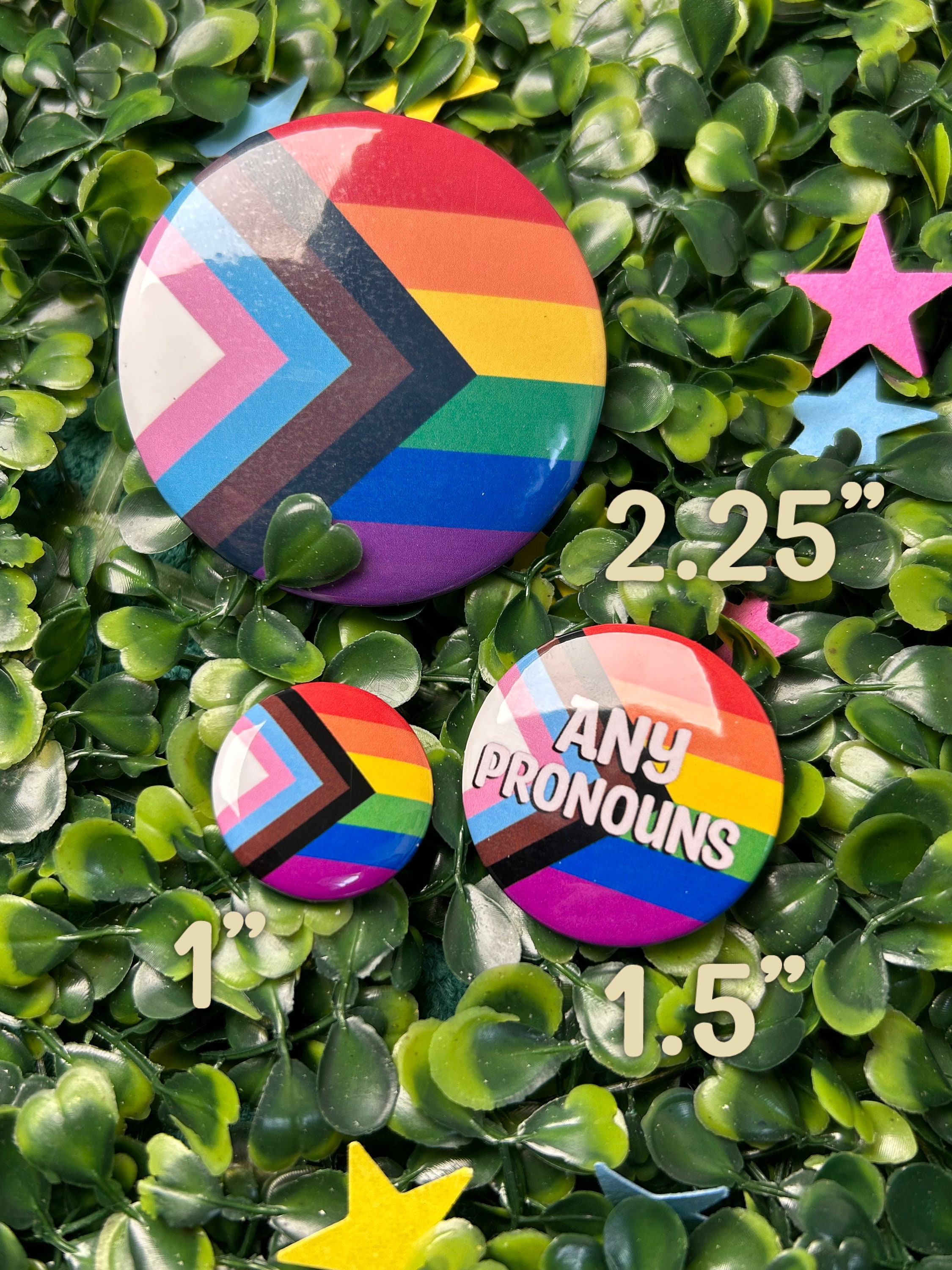 Customizable Pride Flag and Pronoun Pin Back Button - Etsy Australia