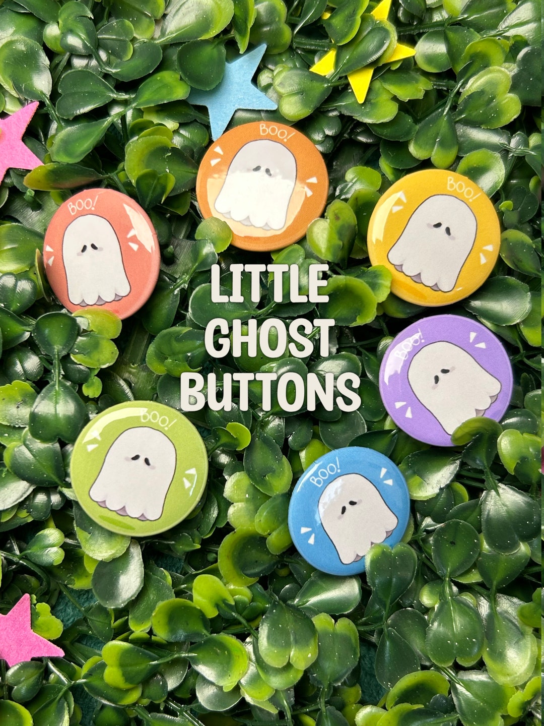 Little Ghost Pin Back Button - Etsy