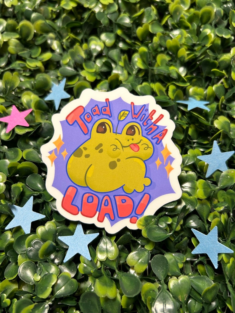Loading Frog Toad With a Load Glossy Vinyl Sticker - Etsy