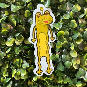 Sticker long vinyle brillant grenouille ondulée