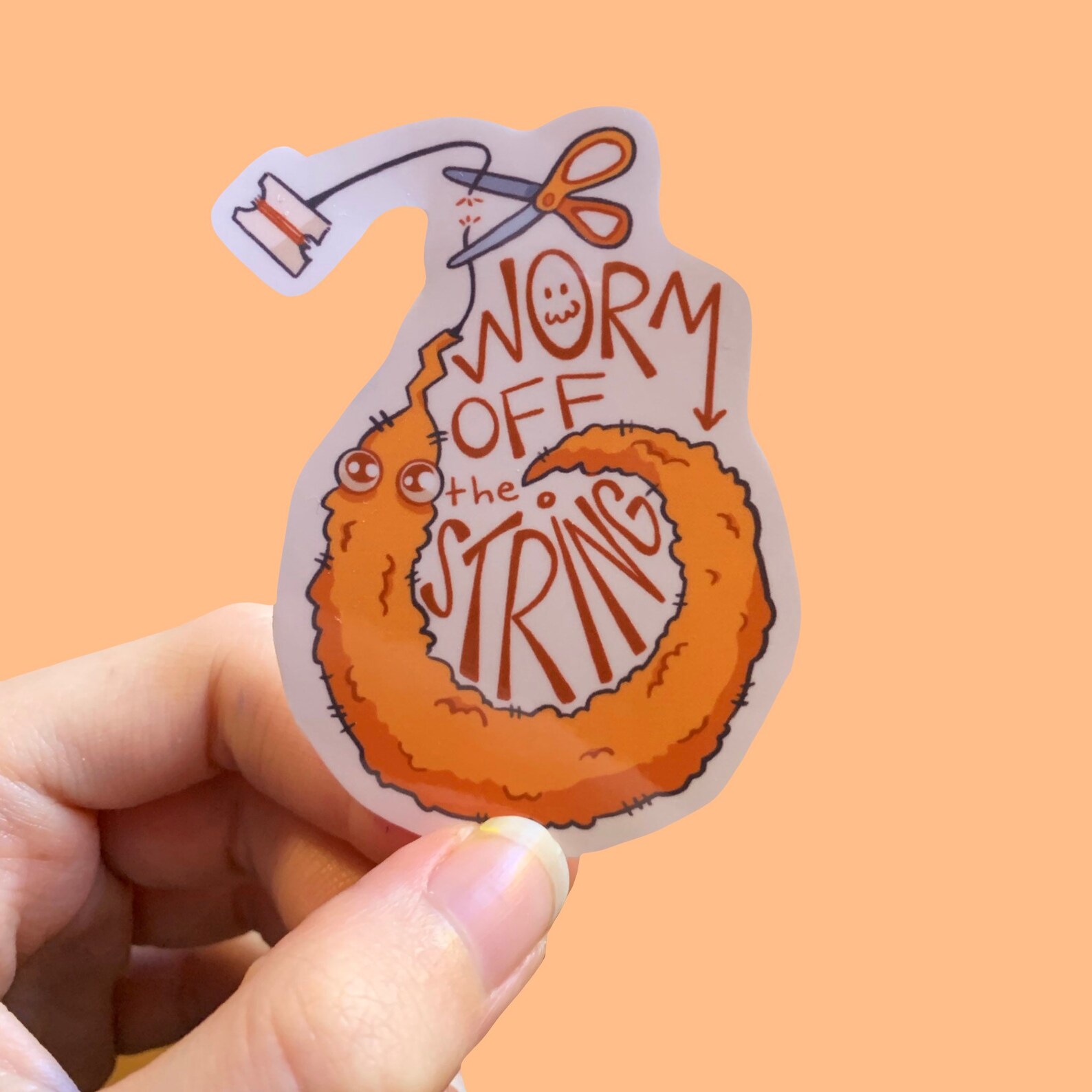 Worm Off The String Glossy Vinyl Stickers | Etsy