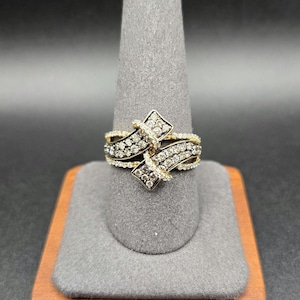 14k Le Vian Ring With Champagne and white Diamonds