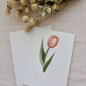 Carte de voeux à imprimé tulipes roses