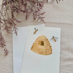 Wenskaart met bijenkorfprint
