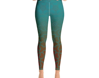 Yoga Leggings Flower Archer More Colors Styles Brown Teal Green BEAUTIFUL!