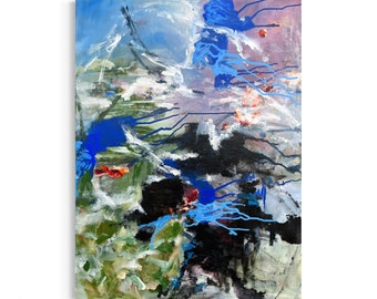 acrylic painting on canvas, blue painting, modern abstract painting, original canvas art, wall art abstract, contemporary art