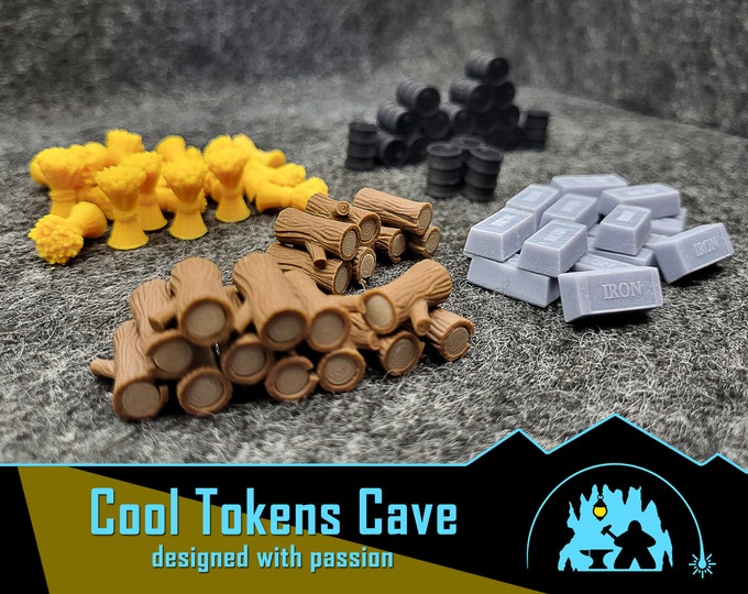 Realistic Resource Tokens Kit Compatible With Scythe Board Game (80 Pcs ...