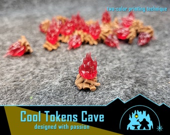 Fireplace / Fire tokens Can be used for example for Flashpoint, Robinson Crusoe or Scythe (12pcs)