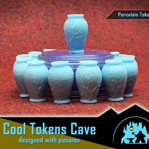 Porzellan-Spielstein / Japanische Vase / - ideal für das Brettspiel River of Gold