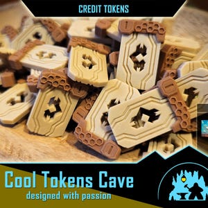 CREDIT TOKENS ideal for Seti boardgame
