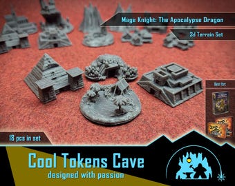 3D Terrain Set for Mage Knight: The Apocalypse Dragon (18 pcs)