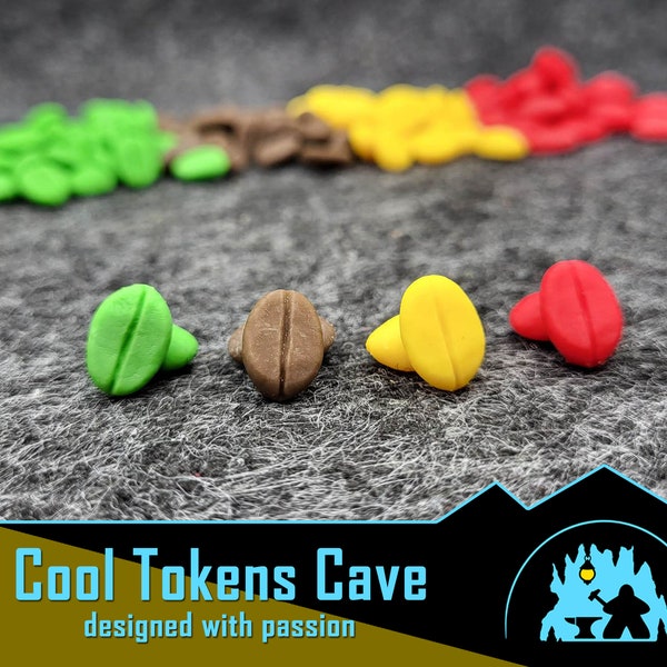 Coffee beans tokens (choose your color)