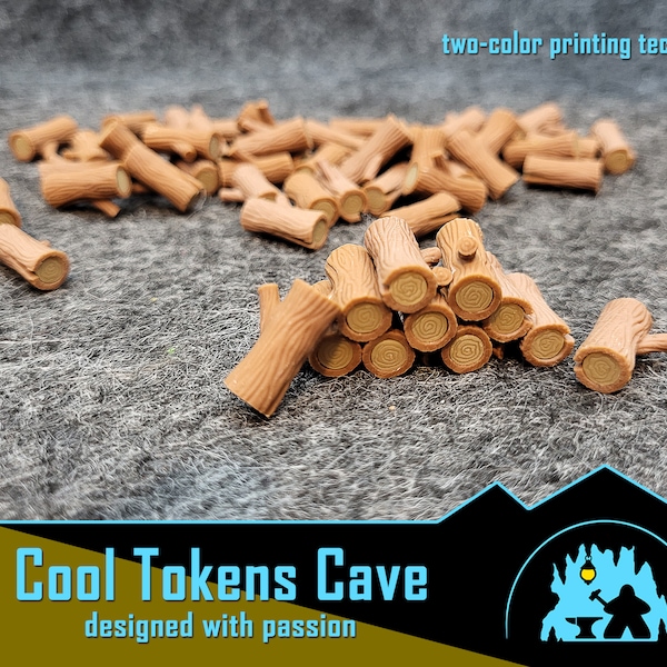 Deluxe two-color Wood log token