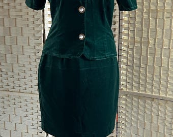 Traje de falda de terciopelo talla 10