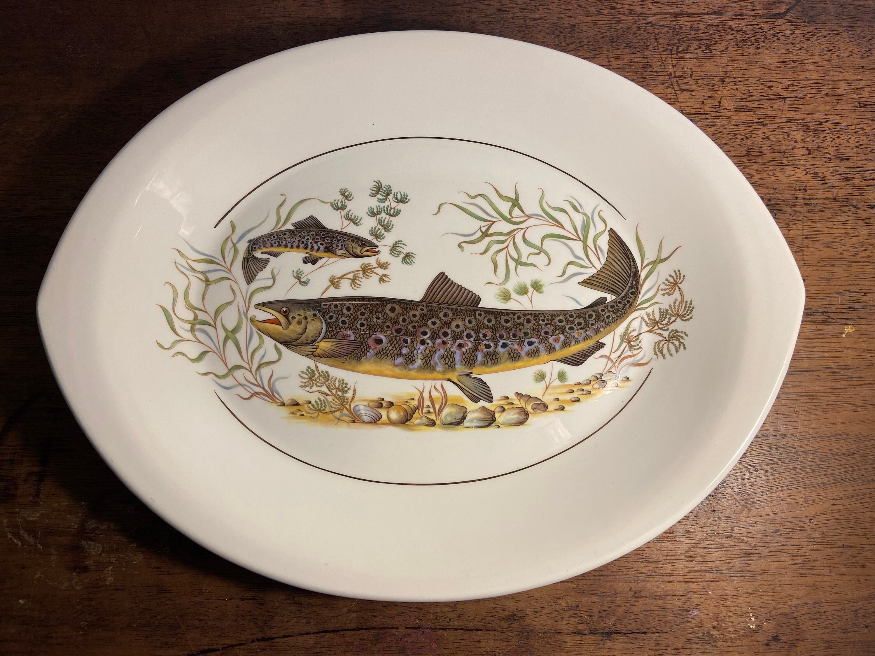 Figgjo Flint Fish Plate Set - Large Platter & 6 Serving Plates - Etsy