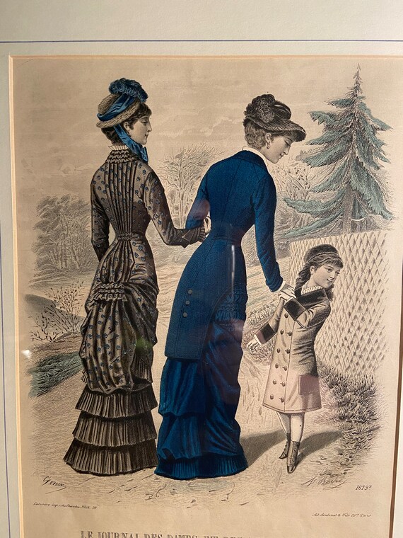 絵画 Le Journal des Dames et des Demoiselles 額入りフランス版画 - Le Journal Des Dames Et Des Demoiselles