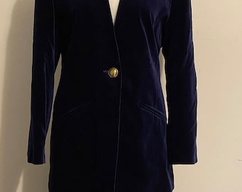 Viyella Navy Velvet Suit size 12*