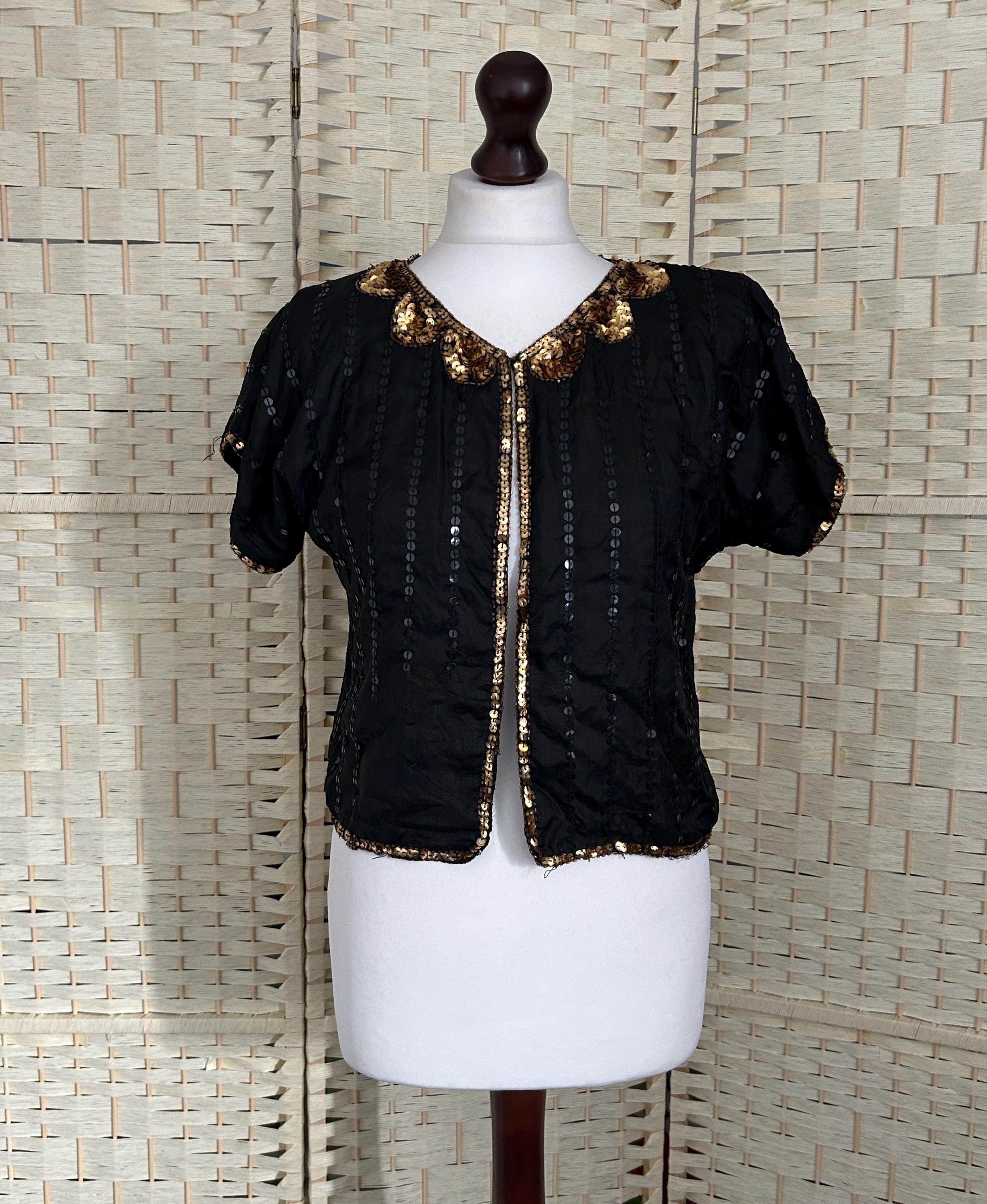 Vintage Pure Silk Bolero size S