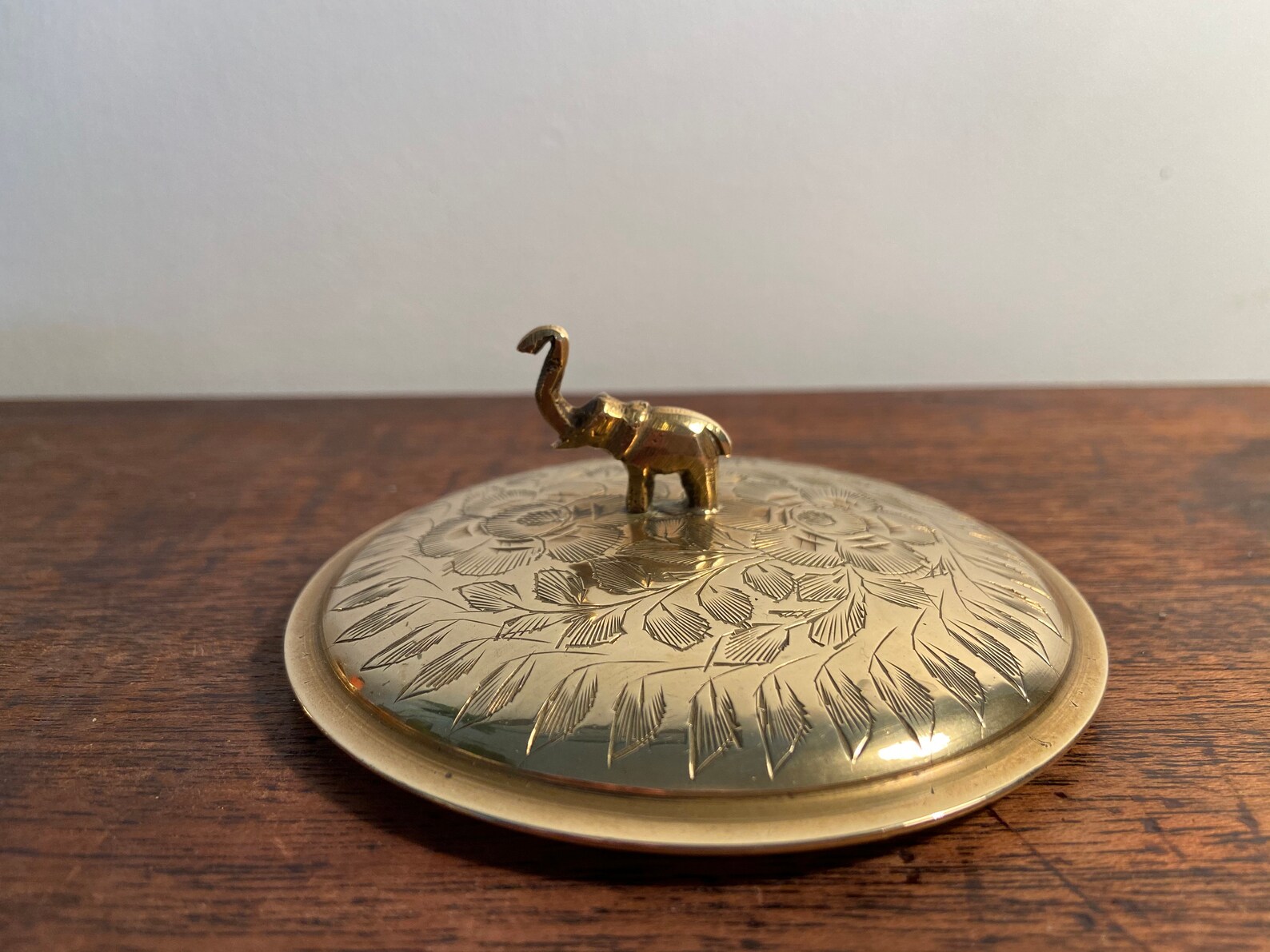 Brass Elephant Trinket Dish Etsy