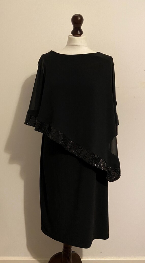 green emerald velvet dress R&M Richards Womens Sequined Mesh Evening Dress Black 16 main image 0