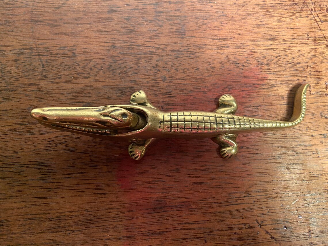 Brass Crocodile Nutcracker Etsy