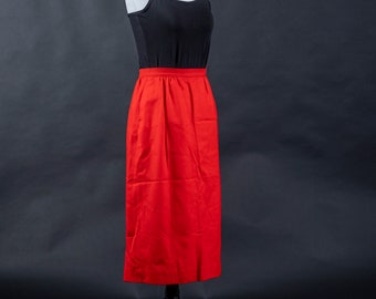 Red Vintage Wool Skirt
