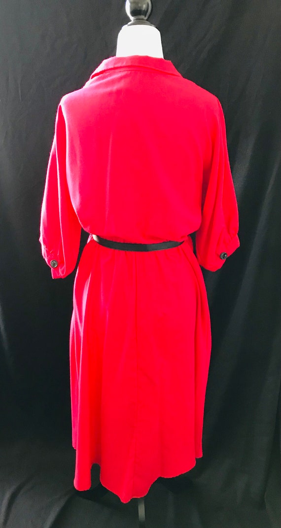 Red Vintage Day Dress 1960s-70s - image 4