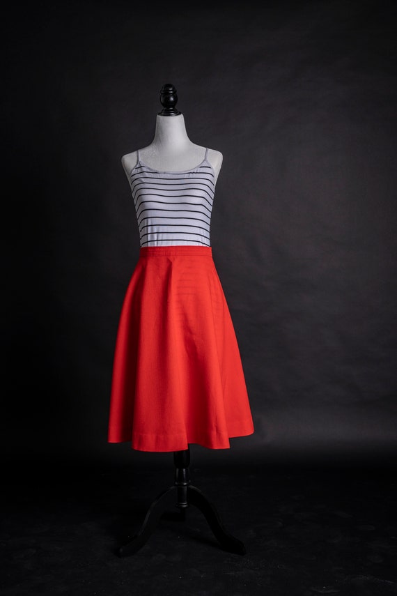 Red Vintage Swing Skirt - image 1