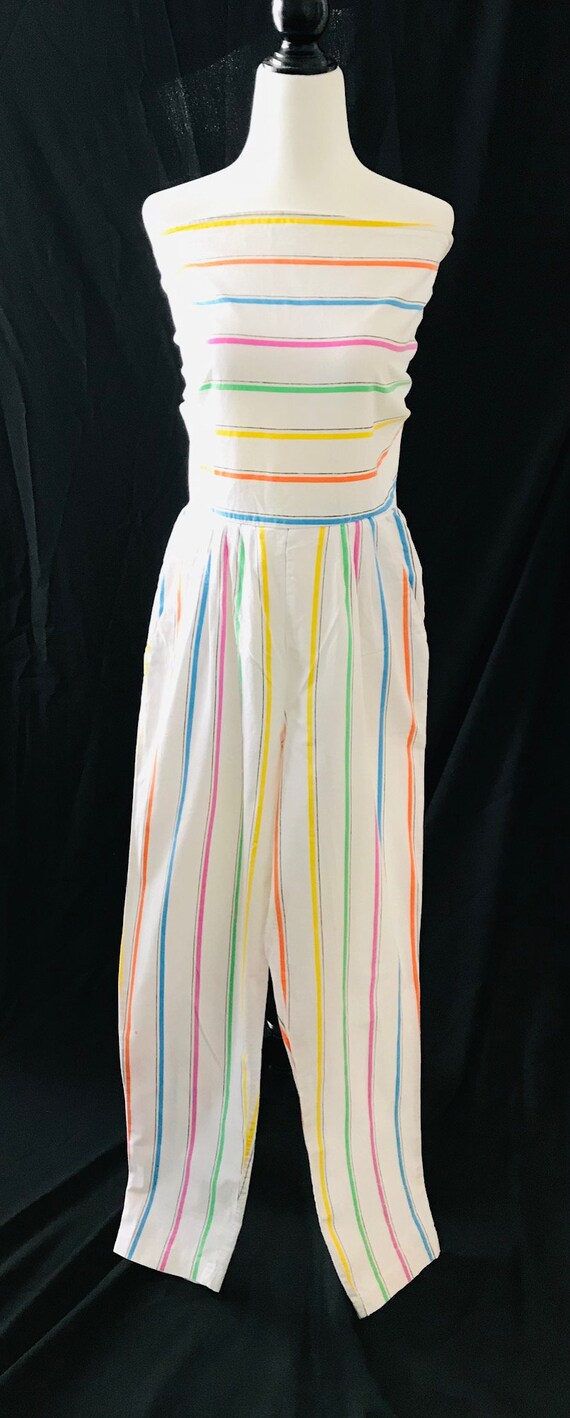 Vintage 1980s Rainbow Romper Jumpsuit