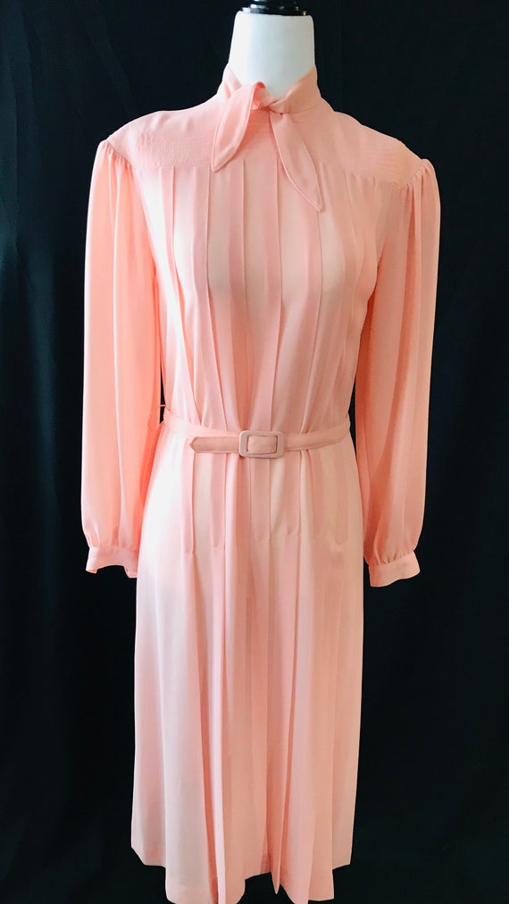 Vintage Edie Johne 1970's Blush Pink Dress